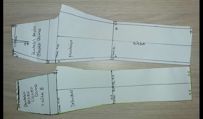 Patronaje pantalon de dama